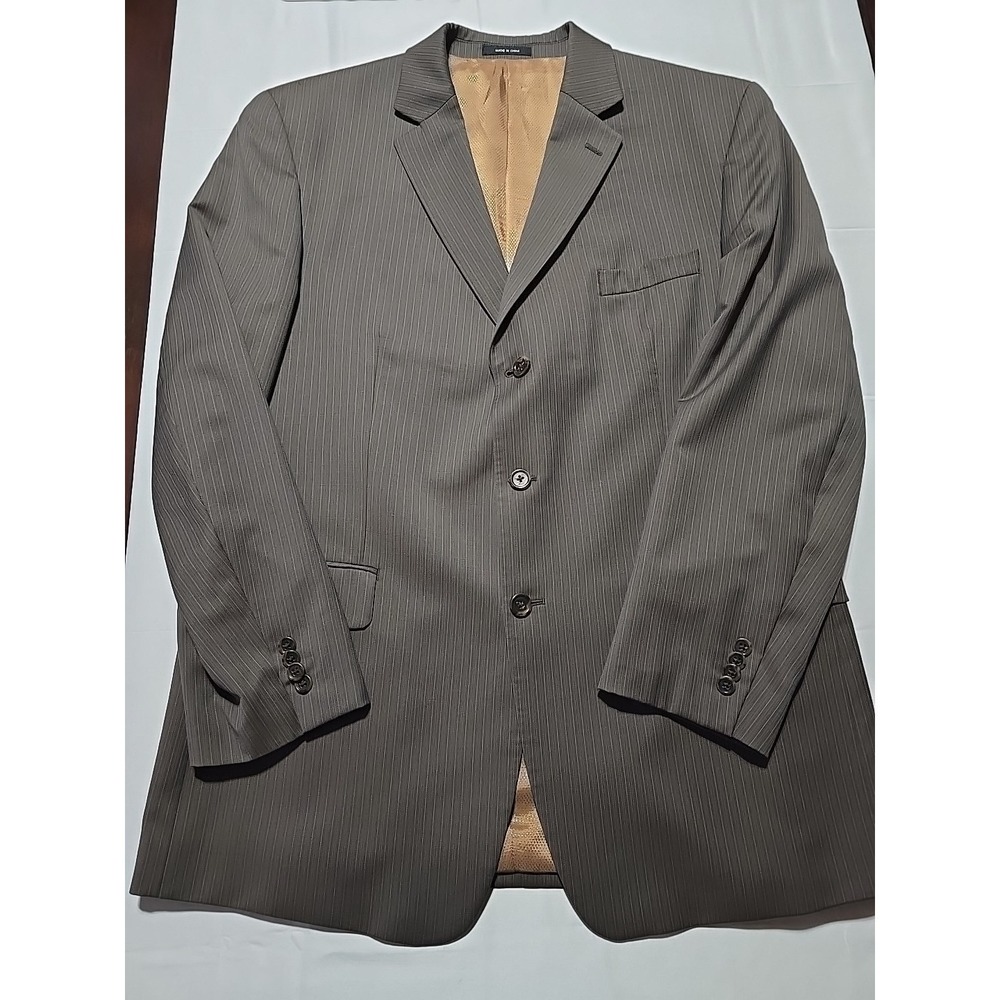 Michael Kors Brown Pinstripe Wool Mens SPORT COAT 44R blazer suit jacket